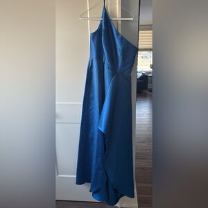 ALFRED SUNG Asymmetrical Blue Dress